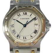 Pre-owned Stainless Steel watches Cartier Vintage , White , Dames