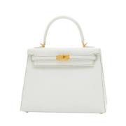 Pre-owned Leather handbags Hermès Vintage , White , Dames