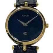 Pre-owned Leather watches Gucci Vintage , Black , Dames