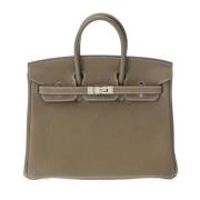 Pre-owned Leather handbags Hermès Vintage , Gray , Dames