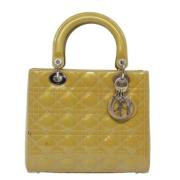 Pre-owned Leather handbags Dior Vintage , Yellow , Dames