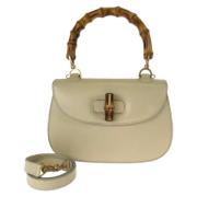 Pre-owned Leather handbags Gucci Vintage , White , Dames