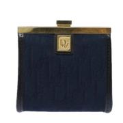 Pre-owned Canvas wallets Dior Vintage , Blue , Dames