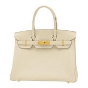 Pre-owned Leather handbags Hermès Vintage , White , Dames