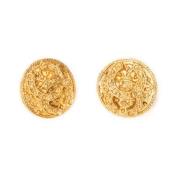 Pre-owned Metal earrings Chanel Vintage , Yellow , Dames