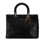 Pre-owned Leather handbags Dior Vintage , Black , Dames