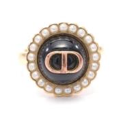 Pre-owned Metal rings Dior Vintage , Yellow , Dames