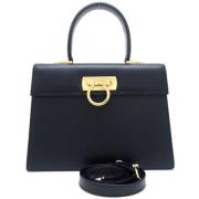 Pre-owned Leather handbags Salvatore Ferragamo Pre-owned , Black , Dam...