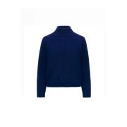 Hoge hals wolmix trui K-Way , Blue , Dames