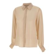 Elegante Zijden Shirt Zandkleur Liu Jo , Beige , Dames