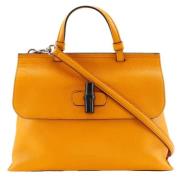 Pre-owned Leather gucci-bags Gucci Vintage , Orange , Dames