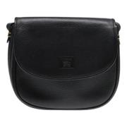 Pre-owned Leather shoulder-bags Burberry Vintage , Black , Dames