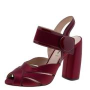 Pre-owned Satin sandals Miu Miu Pre-owned , Red , Dames