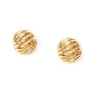 Pre-owned Metal earrings Chanel Vintage , Yellow , Dames