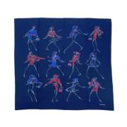 Pre-owned Silk scarves Chanel Vintage , Blue , Dames