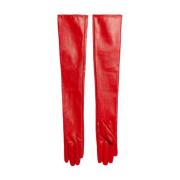 Vuurrode eco-leren handschoenen Weili Zheng , Red , Dames