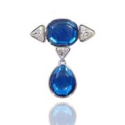 Pre-owned Metal brooches Yves Saint Laurent Vintage , Blue , Dames