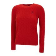 Rode Klassieke Wol Kasjmier Trui Polo Ralph Lauren , Red , Dames