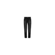 Zwarte Katoenen Hars Gecoate Slim Jeans Just Cavalli , Black , Dames