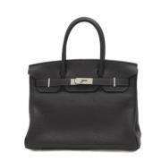 Pre-owned Leather handbags Hermès Vintage , Black , Dames