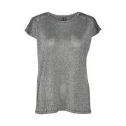 Zwart/Zilver Lurex Stijlvolle Top Vero Moda , Gray , Dames