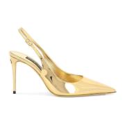 Spiegeleffect Slingbacks Dolce & Gabbana , Yellow , Dames