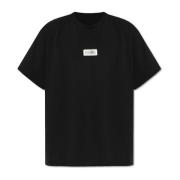 T-shirt met logopatch MM6 Maison Margiela , Black , Heren