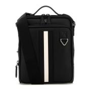 Stijlvolle Zwarte Leren Crossbodytas Bally , Black , Heren