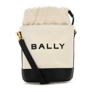 Ivoor Canvas Mini Emmer Tas Bally , Beige , Dames