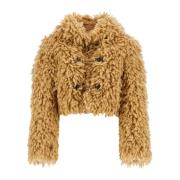 Kort jasje met faux fur effect Burberry , Beige , Dames