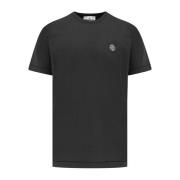 Katoenen Logo T-shirt Stone Island , Black , Heren