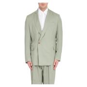 1-knoops wollen blazer in 7007 Costumein , Green , Heren