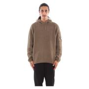 Chenille Wafel Gebreide Hoodie C.p. Company , Beige , Heren