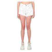 Gefranjerde Honing Shorts Pinko , White , Dames