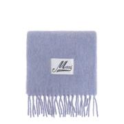 Wollen sjaal met logo Marni , Blue , Dames