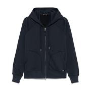 Blauwe Hoodie met Zakken Tom Ford , Blue , Heren