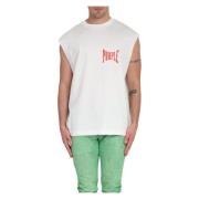 Wit Logo Cut Off Tee Purple Brand , White , Heren