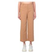 Losse Twill Broek Pinko , Beige , Dames