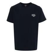 Katoenen T-shirt met Designerscode A.p.c. , Blue , Heren