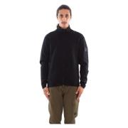 Cardigan van extrafijne wol met rits C.p. Company , Black , Heren