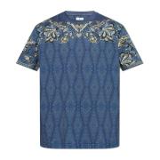 Katoenen T-shirt met decoratieve print Etro , Blue , Heren