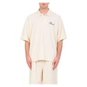 Boxy Polo Shirt in Off White Pleasures , White , Heren