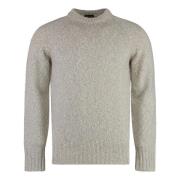 Geribbelde Lamswol Crew-neck Sweater Drumohr , Gray , Heren