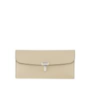 Leren T-Lock Portemonnee - Neutraal TotêMe , Beige , Dames