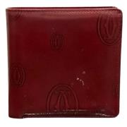 Pre-owned Leather wallets Cartier Vintage , Red , Dames