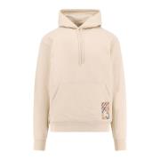 Katoenen Hoodie met Kangoeroezak Burberry , Beige , Heren