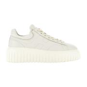 Ivoorleren Sneakers met H-strepen Hogan , White , Dames