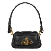 Gewatteerde Zwarte Leren Handtas Vivienne Westwood , Black , Dames