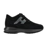 Zwarte Suède Interactieve Sneakers Hogan , Black , Dames