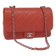 Pre-owned Leather chanel-bags Chanel Vintage , Red , Dames